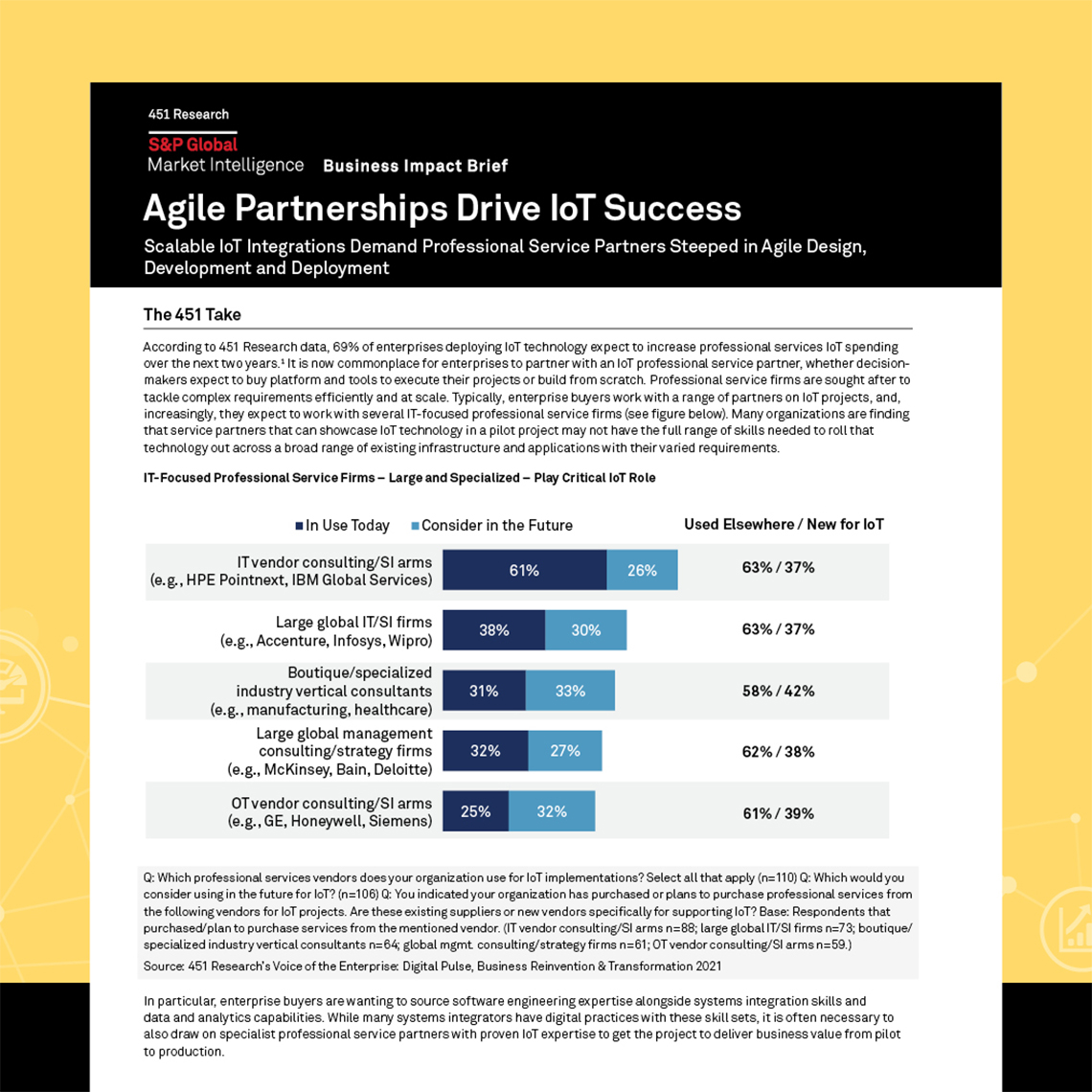 Agile partnerships drive IoT success - a business impact brief by 451 Research