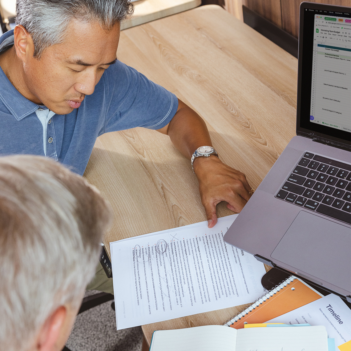 Clients checking plans