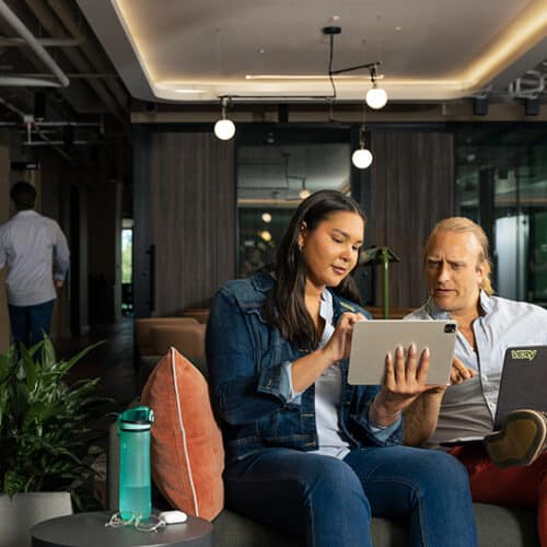 Design leader receiving feedback from client
